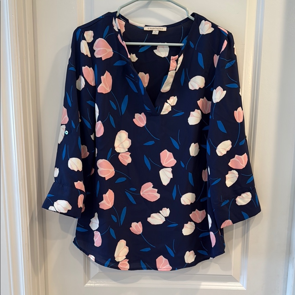 Floral Navy Blouse